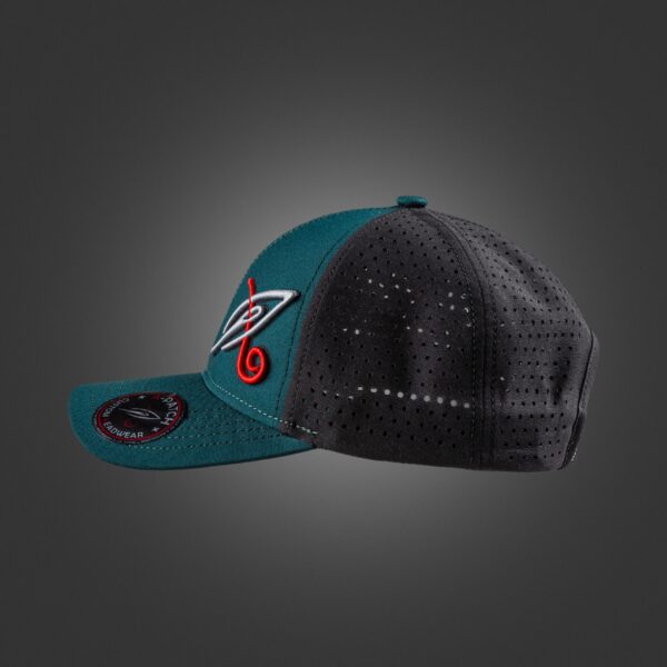 Newton's Cap – A-patch Dual Tone Perforated Racing Green And Jet Black