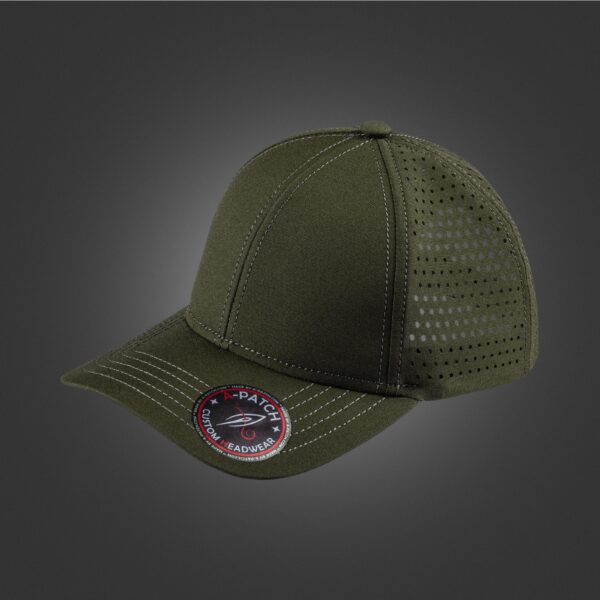 Newton’s Cap – Perforated Single Tone Olive Haki