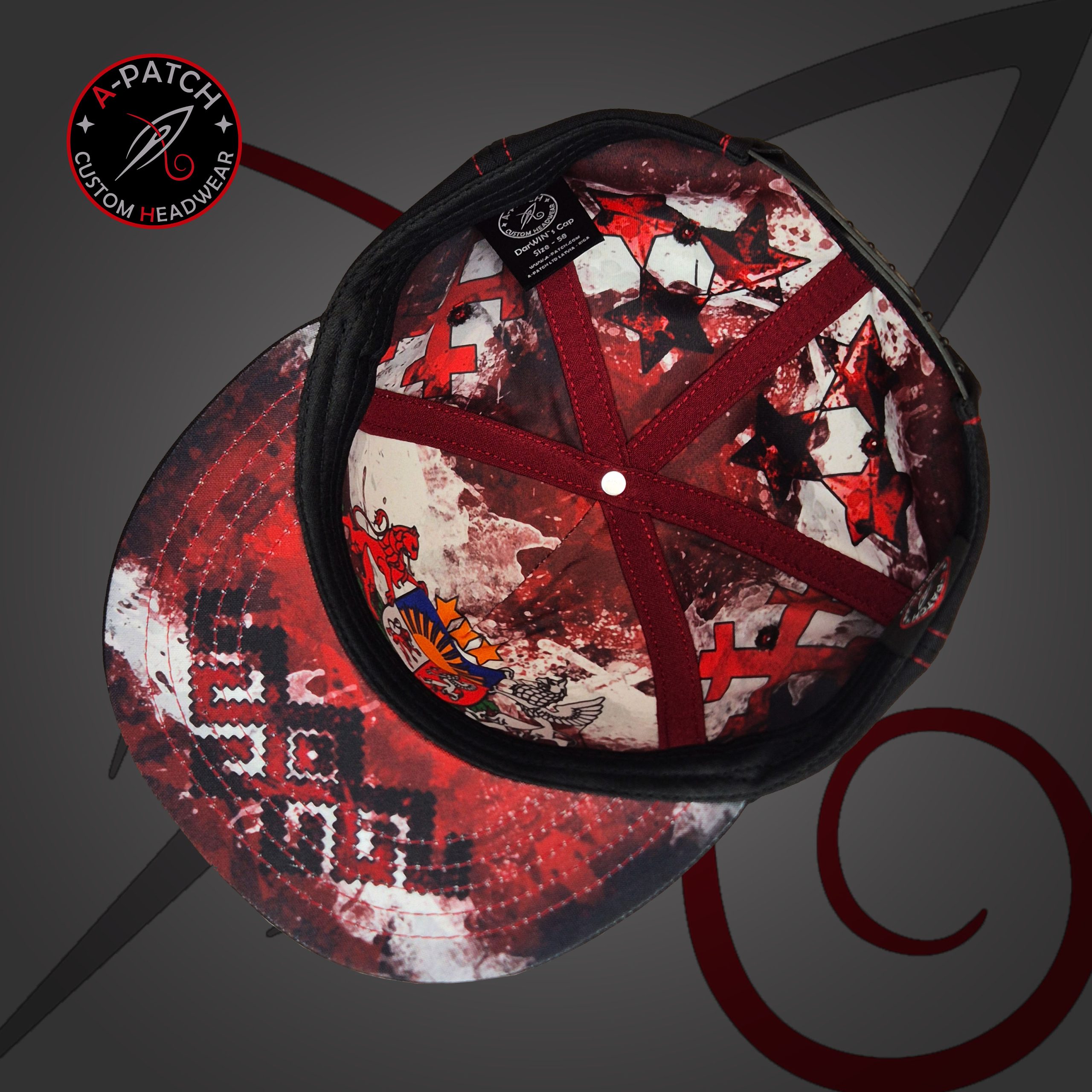 Darwin's Cap - 5 Panel Latvia Black And Red Edition Darwin's Cap - 5 Panel Latvia Black And Red Edition